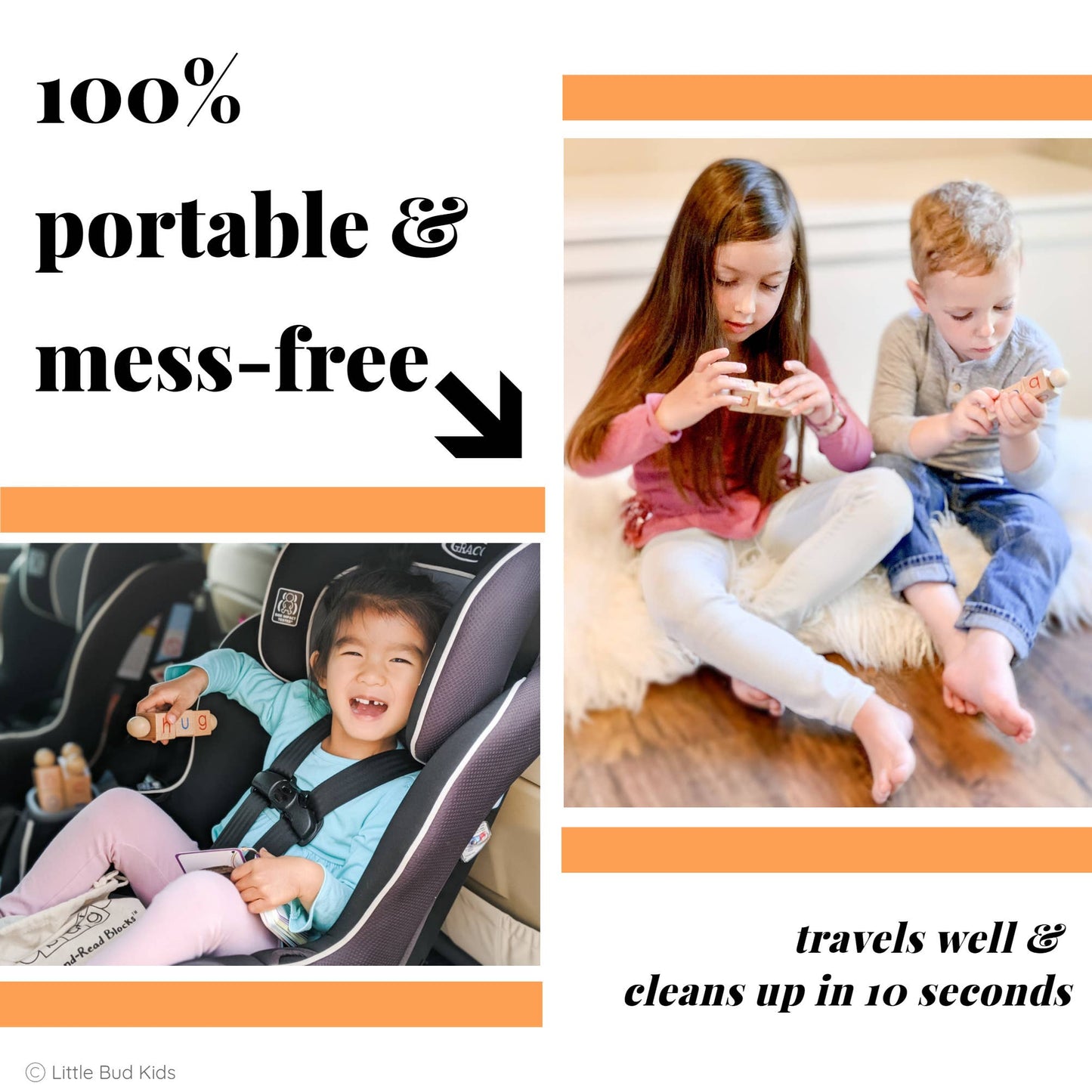 Little Bud Kids - Spin-and-Read Montessori Phonetic Reading Blocks & CVC Cards