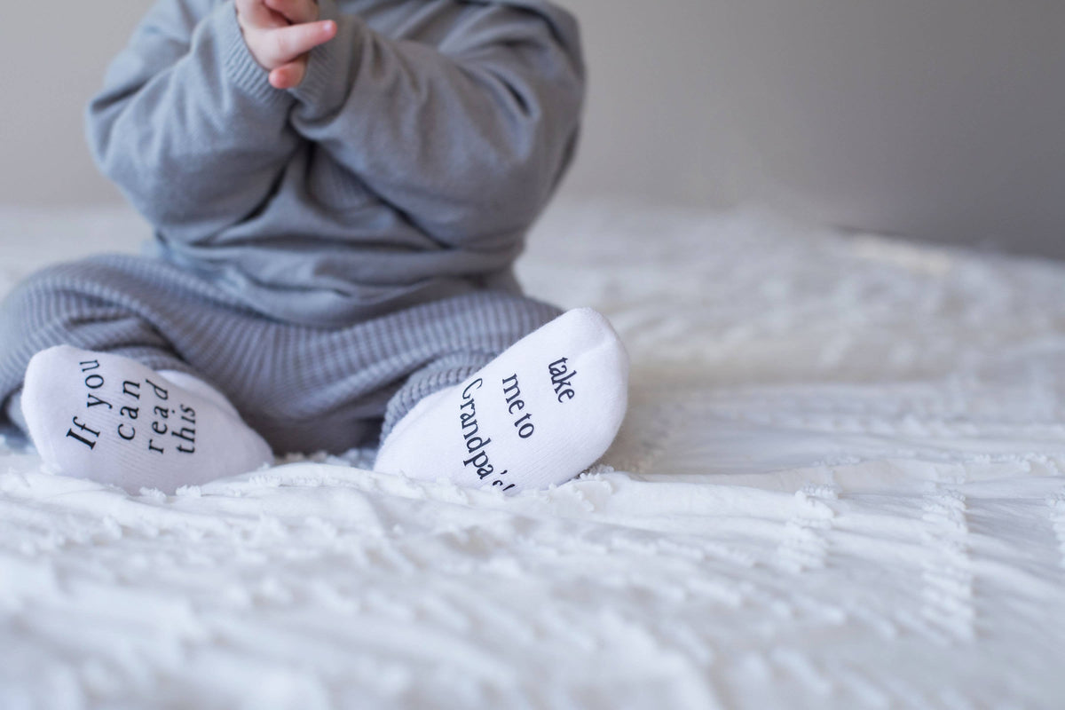 Dorothy’s Reason - Take Me to Grandpa’s Baby Socks | Baby Shower Gifts