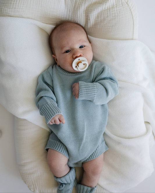 Pine Kids - Knit Romper - Steel