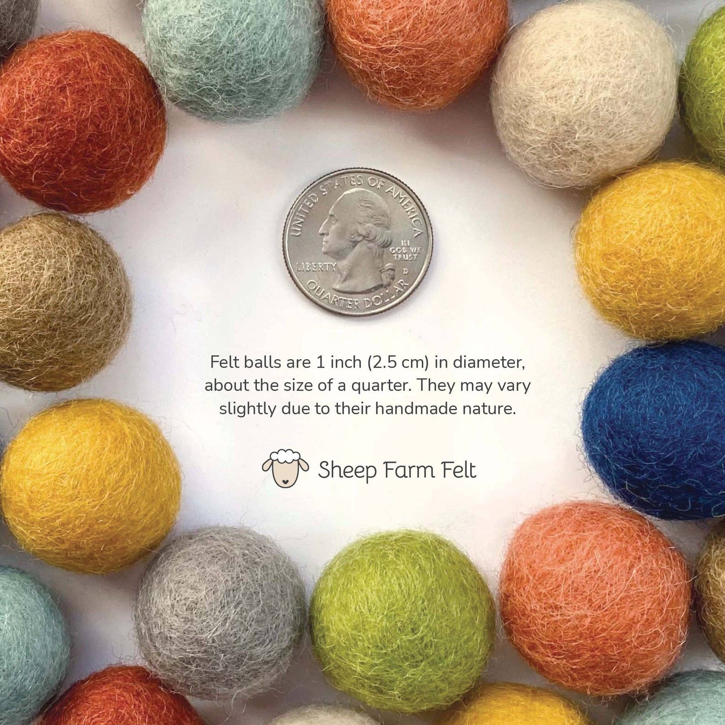 Sheep Farm Felt - Earth & Sky Felt Ball Garland