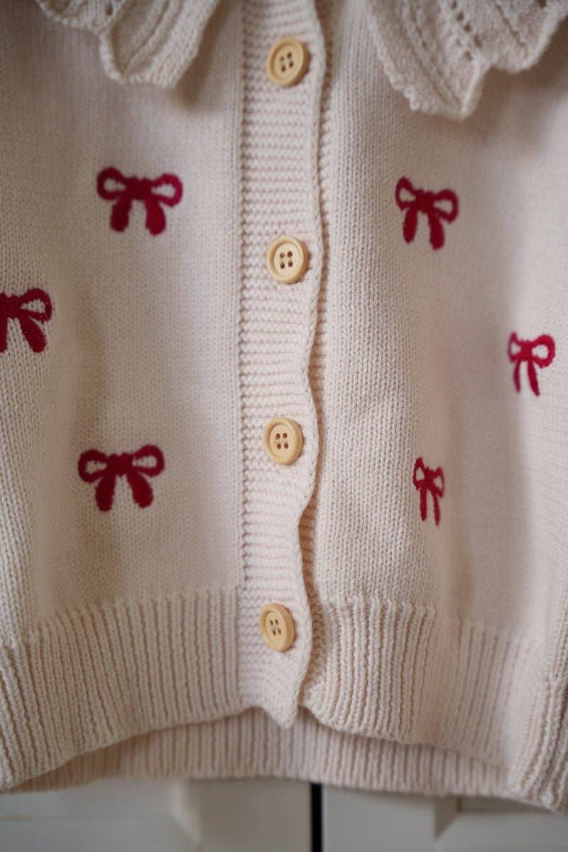 Atlas Grey - Bow Cardigan