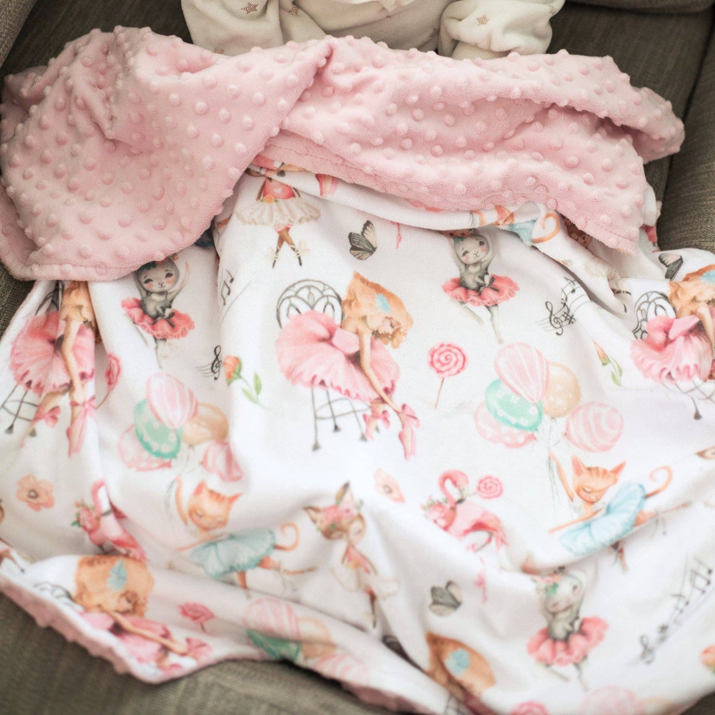 Honey Lemonade - Baby & Toddler Minky Blanket - Ballerinas