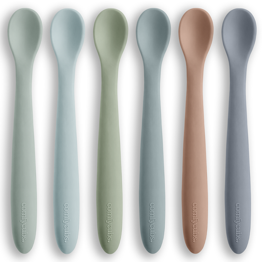Comfy Cubs - Silicone Baby Spoons Set - BPA Free Utensils by Comfy Cubs