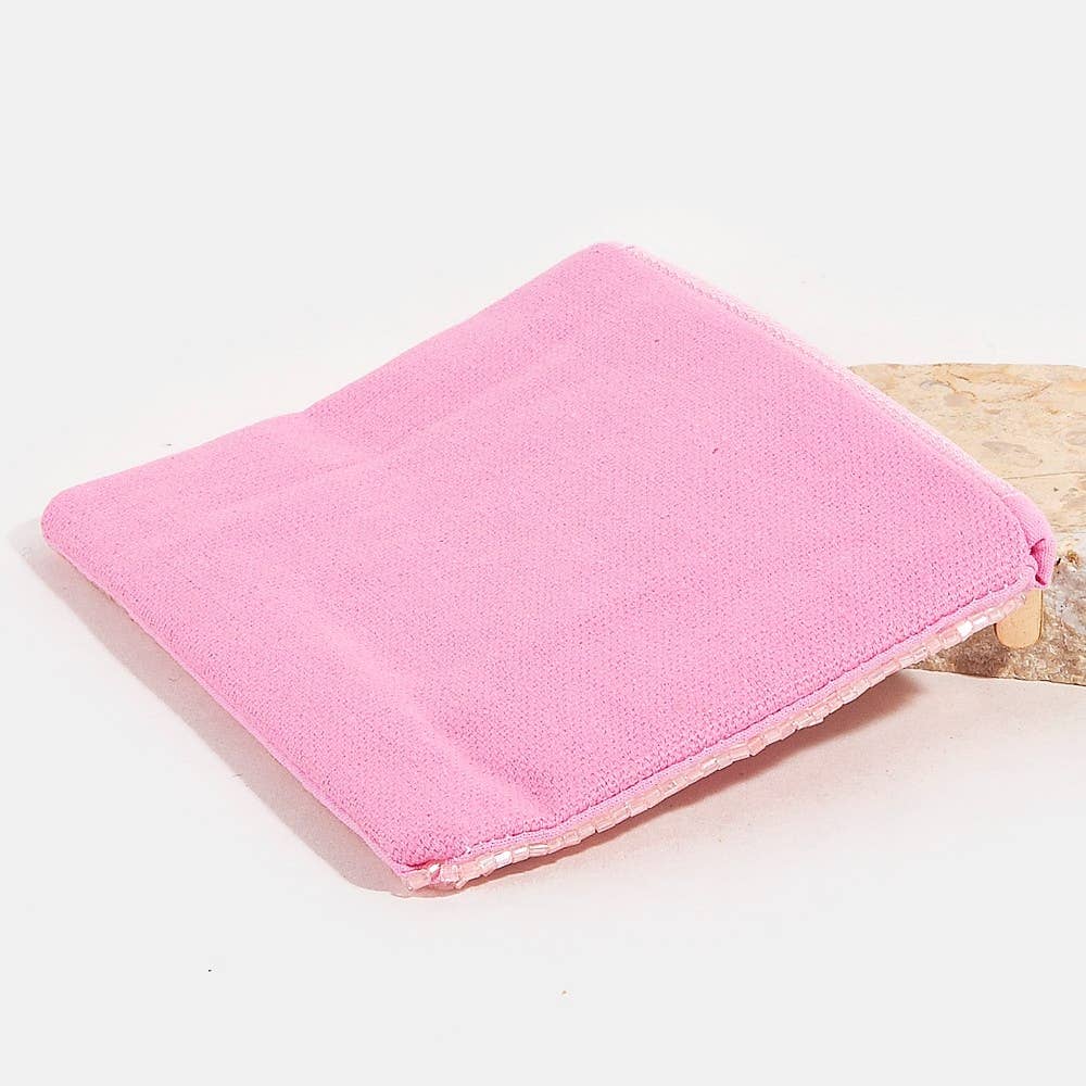 Collections by Fame Accessories - Best Mom Ever Floral Seed Beaded Coin Purse