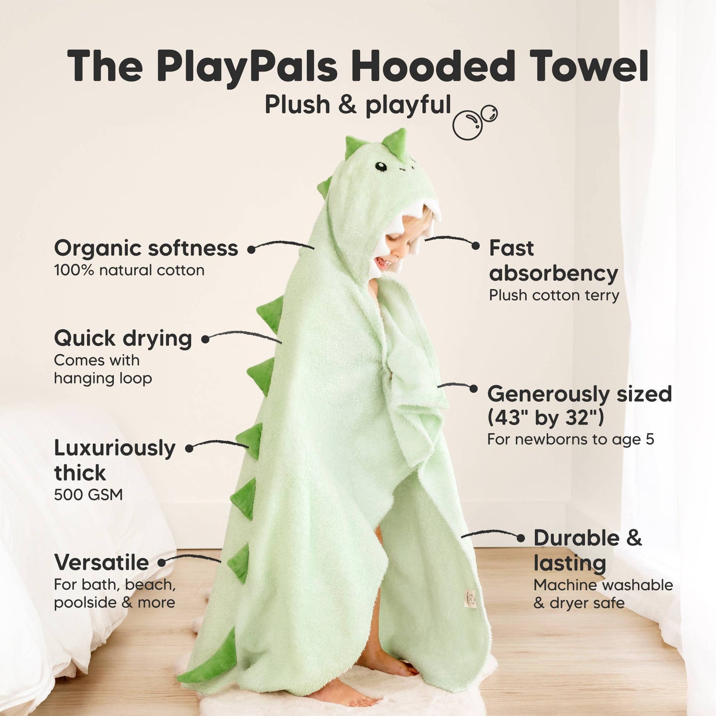 KeaBabies - Playpals Hooded Baby Bath Towels for Newborn