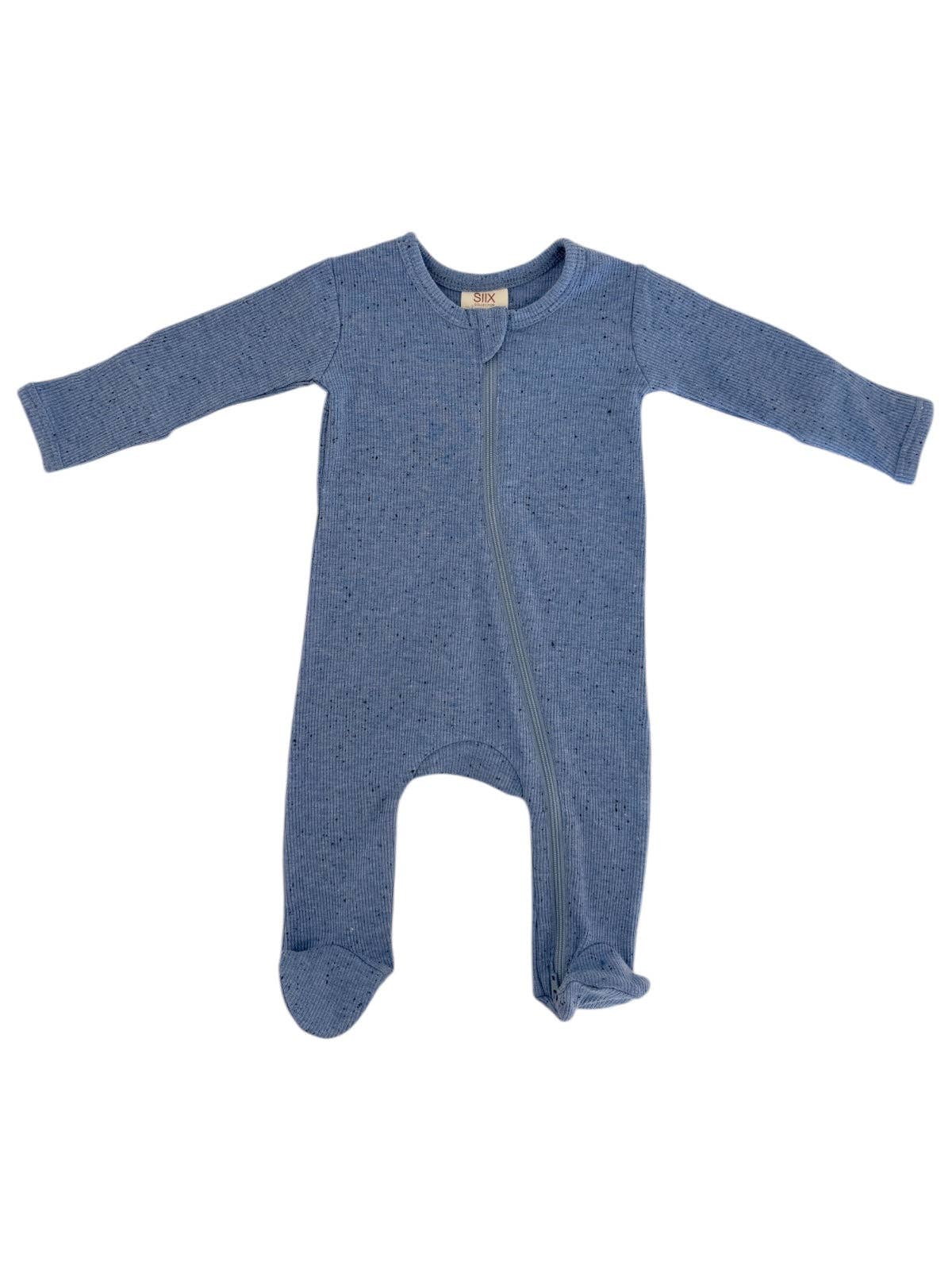 SIIX Collection - Blue Speckle / 2-Way Zip Footie