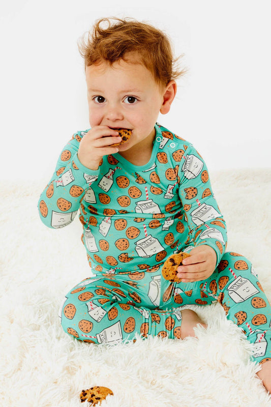 Clover Baby & Kids - Long Sleeve Pajama Set - Milk and Cookies