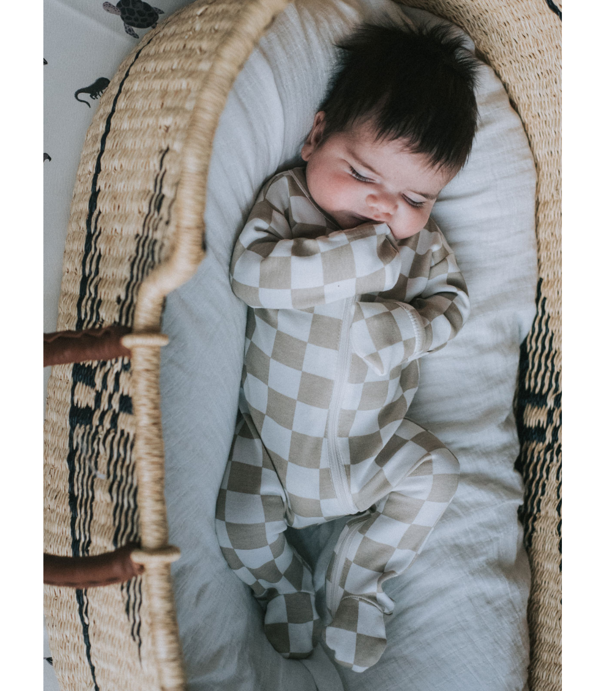 SIIX Collection - Tiramisu Checkerboard / Organic Zip Footie