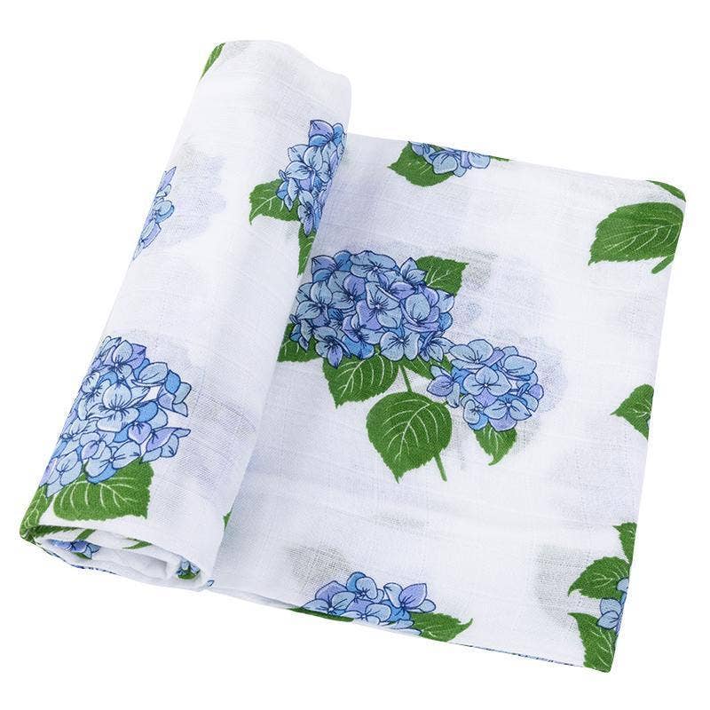 Little Hometown - Hydrangeas Baby Muslin Swaddle Receiving Blanket