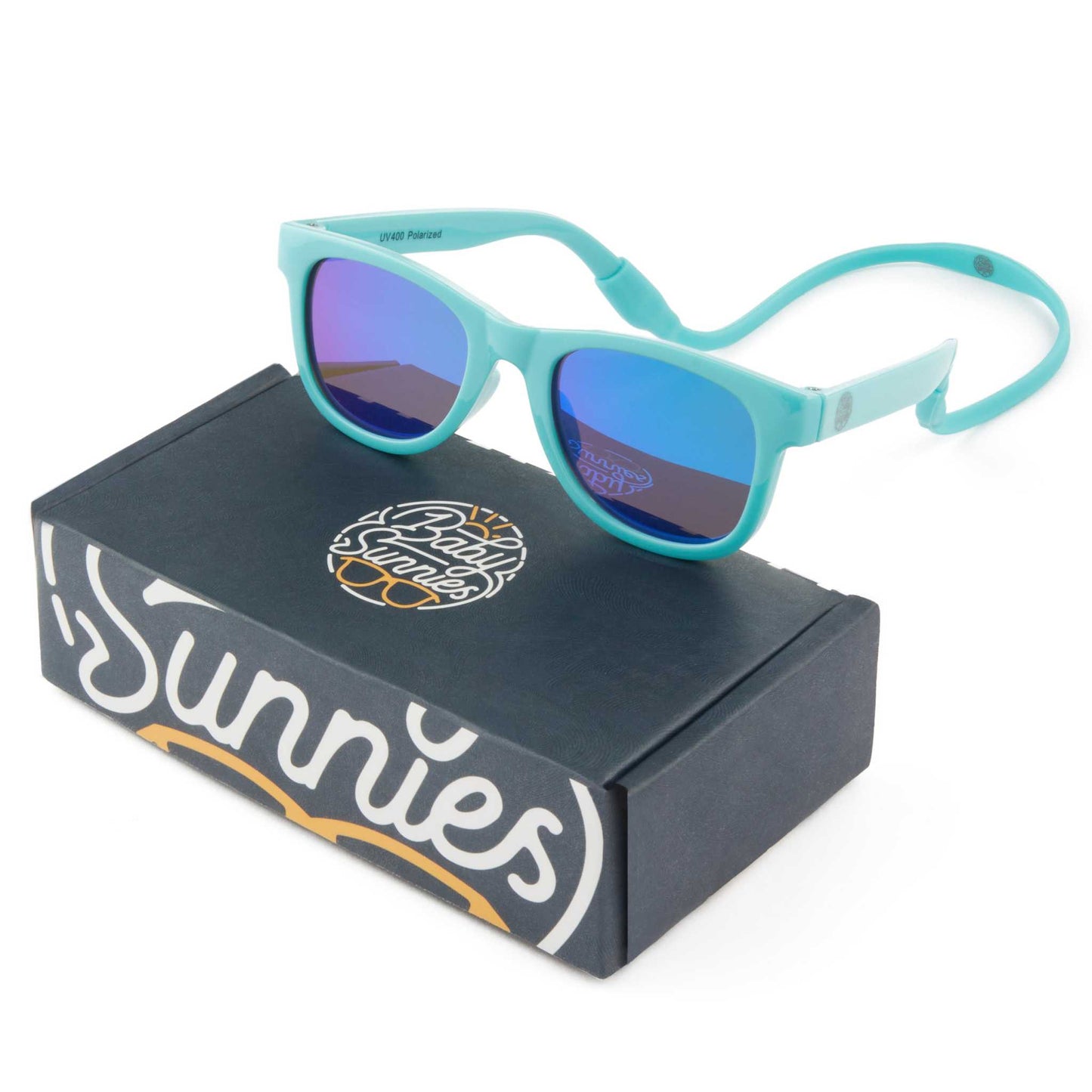 Baby Sunnies - Sky Blue Flexible Polarized Baby Sunglasses with Strap 0-24 Months
