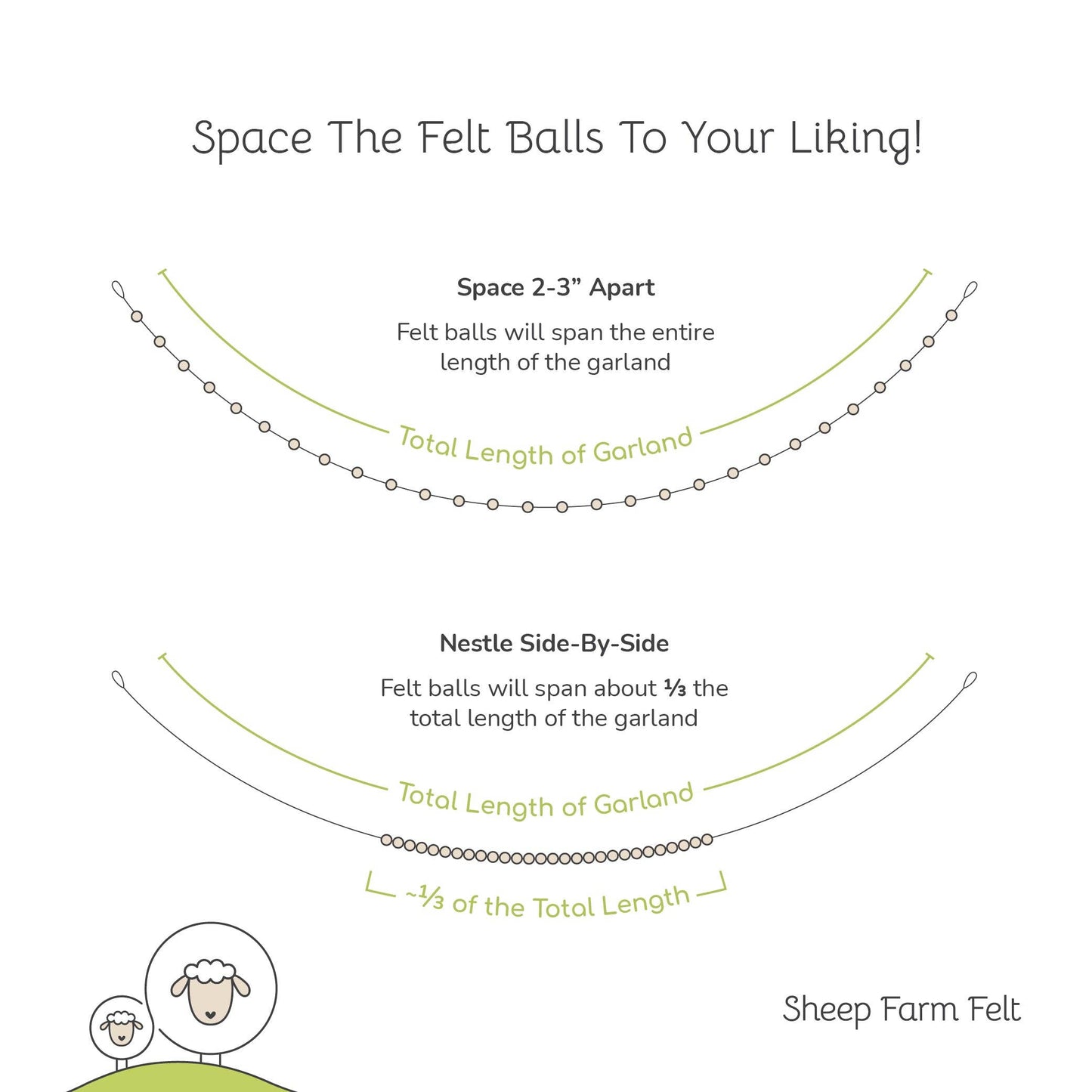 Sheep Farm Felt - Earth & Sky Felt Ball Garland