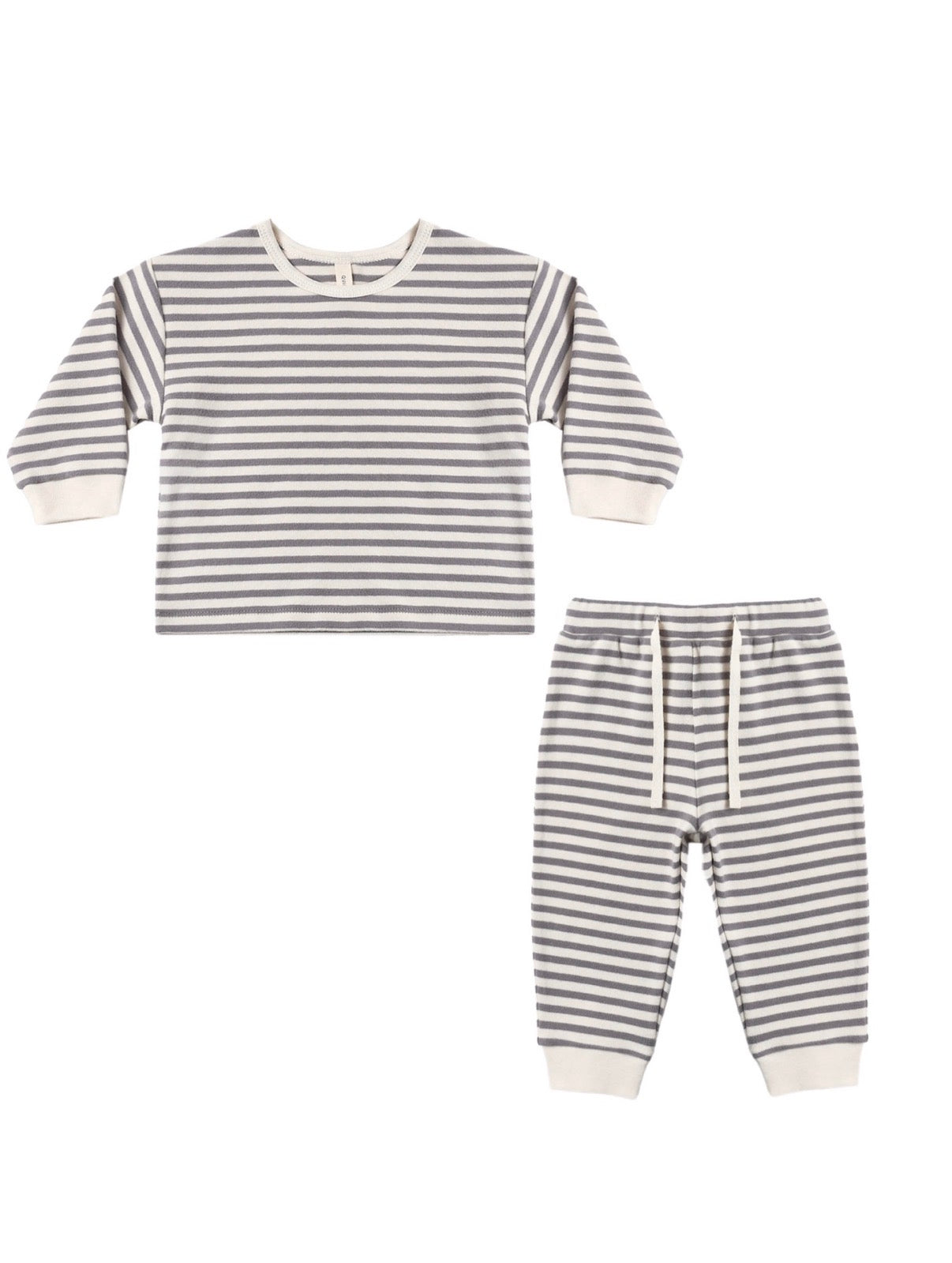 Quincy Mae - Cozy Set - Slate Stripe