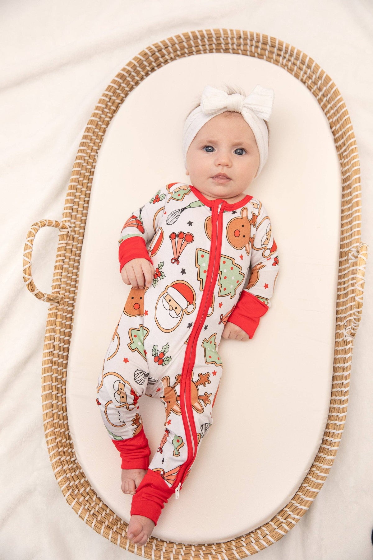 Tiny toes Baby Co - Christmas Cookies Baby Bamboo Zipper Romper