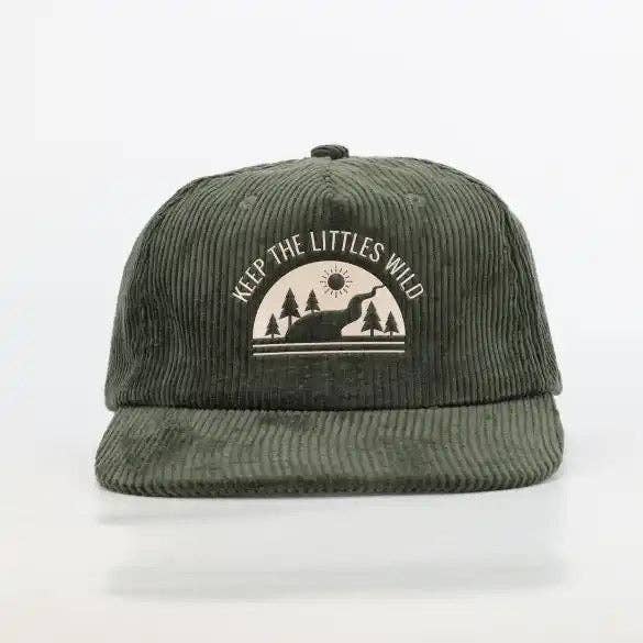 Keep the Littles Wild -  Green Rivers corduroy SnapBack hat for toddlers and kids