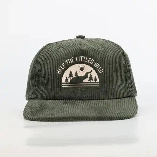 Keep the Littles Wild -  Green Rivers corduroy SnapBack hat for toddlers and kids
