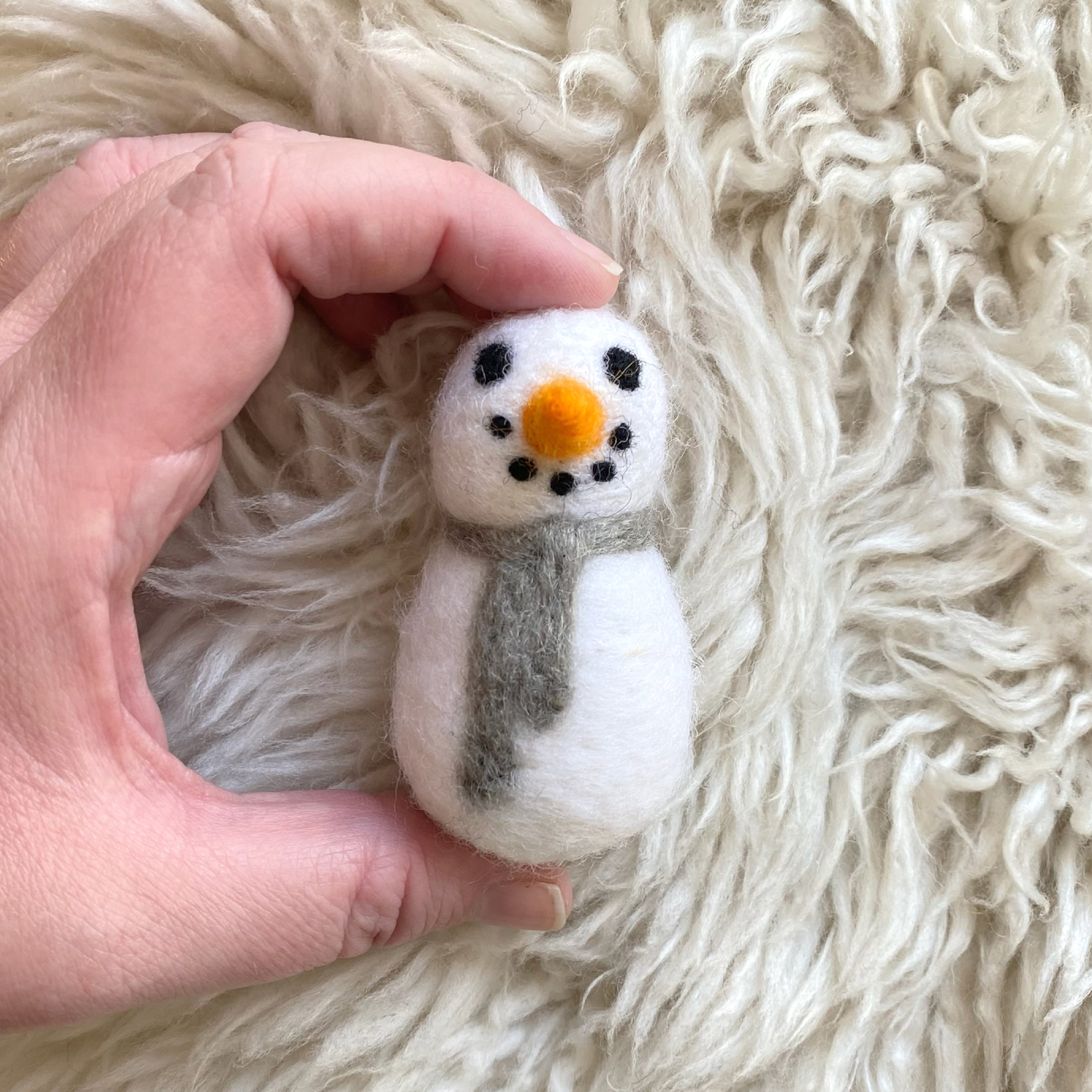 Sheep Farm Felt - One Felt Snowman with Gray Scarf