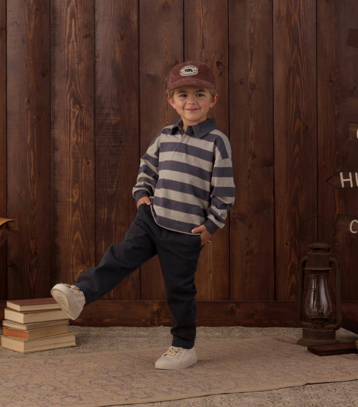 Rylee + Cru - Rugby Polo - Sage Stripe