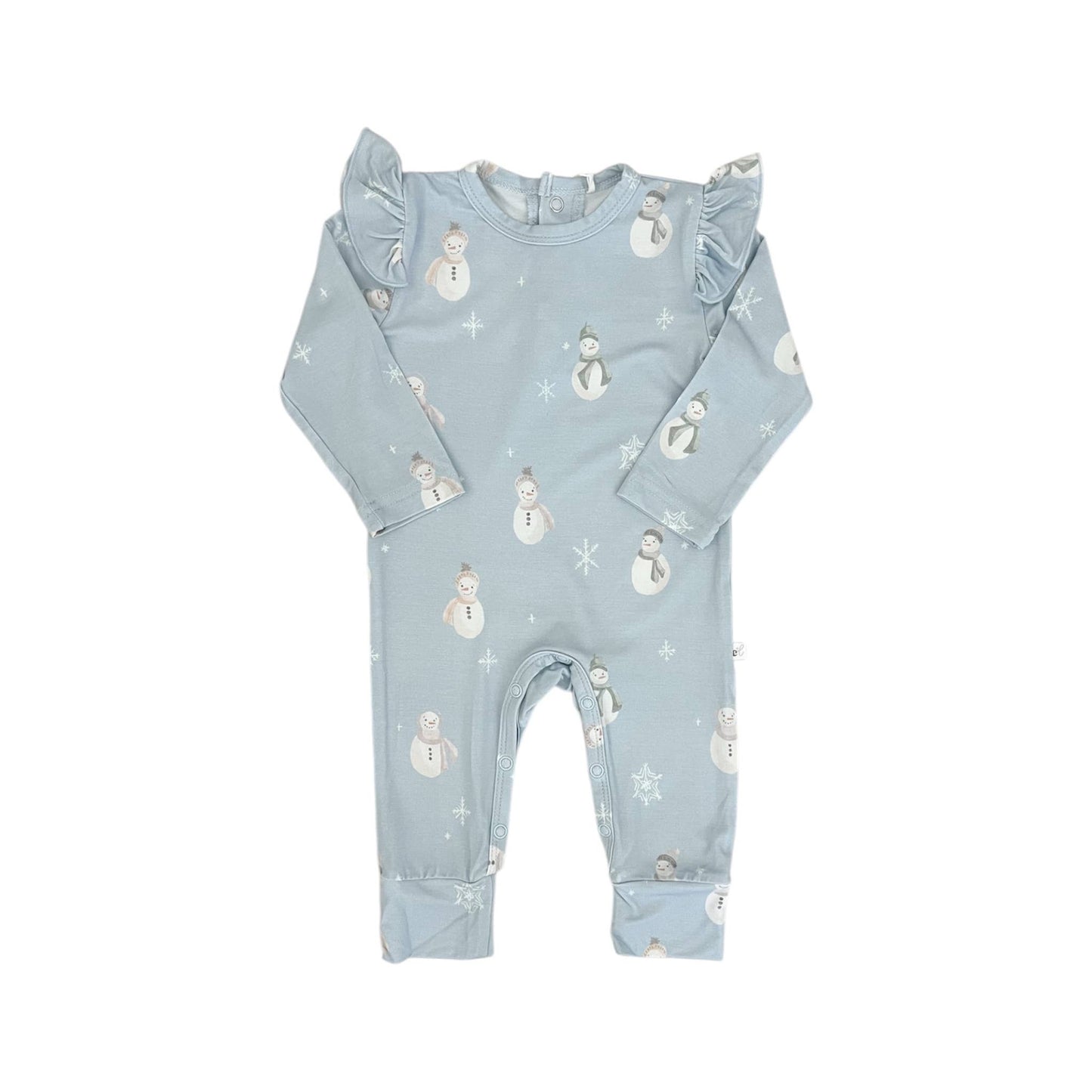 Emi Lei - Bamboo Long Sleeve Ruffle Sleeper| Snowman
