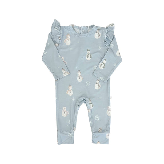 Emi Lei - Bamboo Long Sleeve Ruffle Sleeper| Snowman