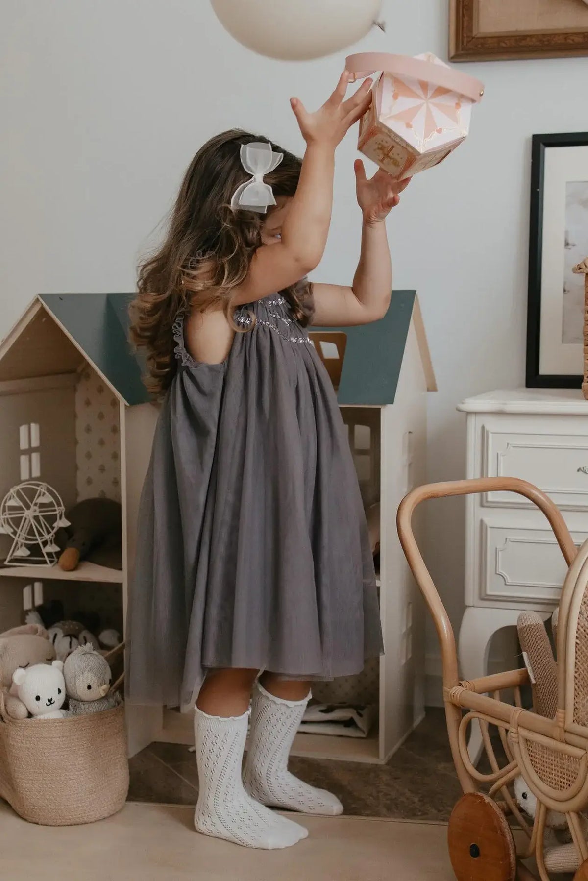 Le Petit Lapin - Scarlett | Organic Cotton Tulle Dress | Slate