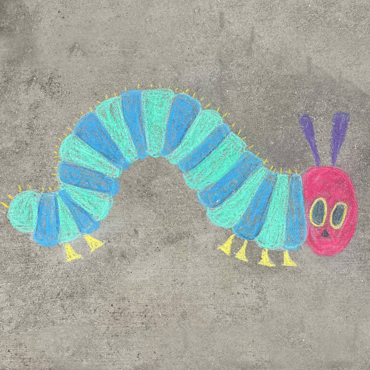 Urban Infant - Kids Chunky Sidewalk Chalk - Non-Toxic - Caterpillar