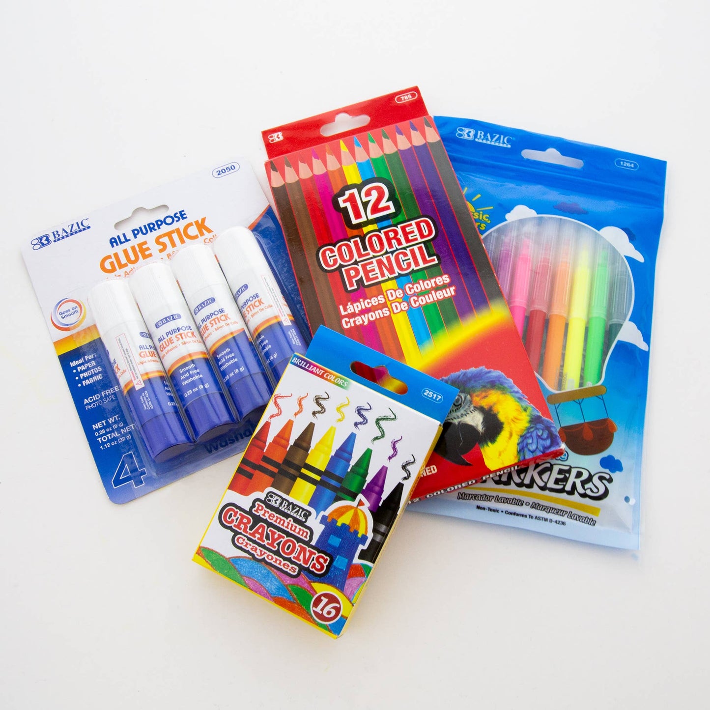 BAZIC Products - Back to School Starter Pack, 60 Pieces, Elementary