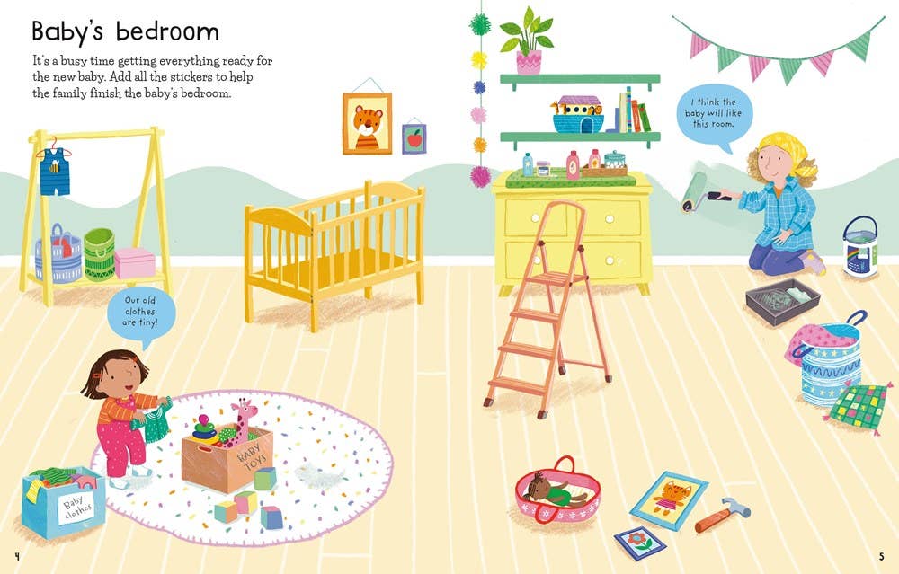 HarperCollins - First Sticker Book The New Baby : Usborne