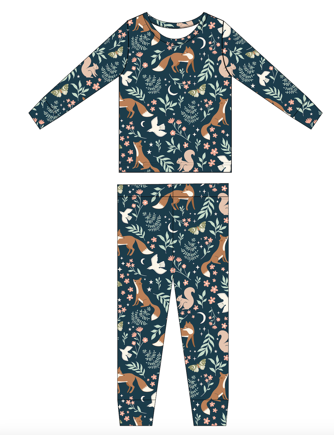 Bird & Bean® - Kids Bamboo Pajamas - Woodland - Alice 