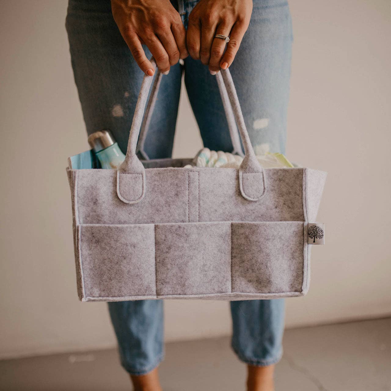 Parker Baby Co. - Diaper Caddy in Gray