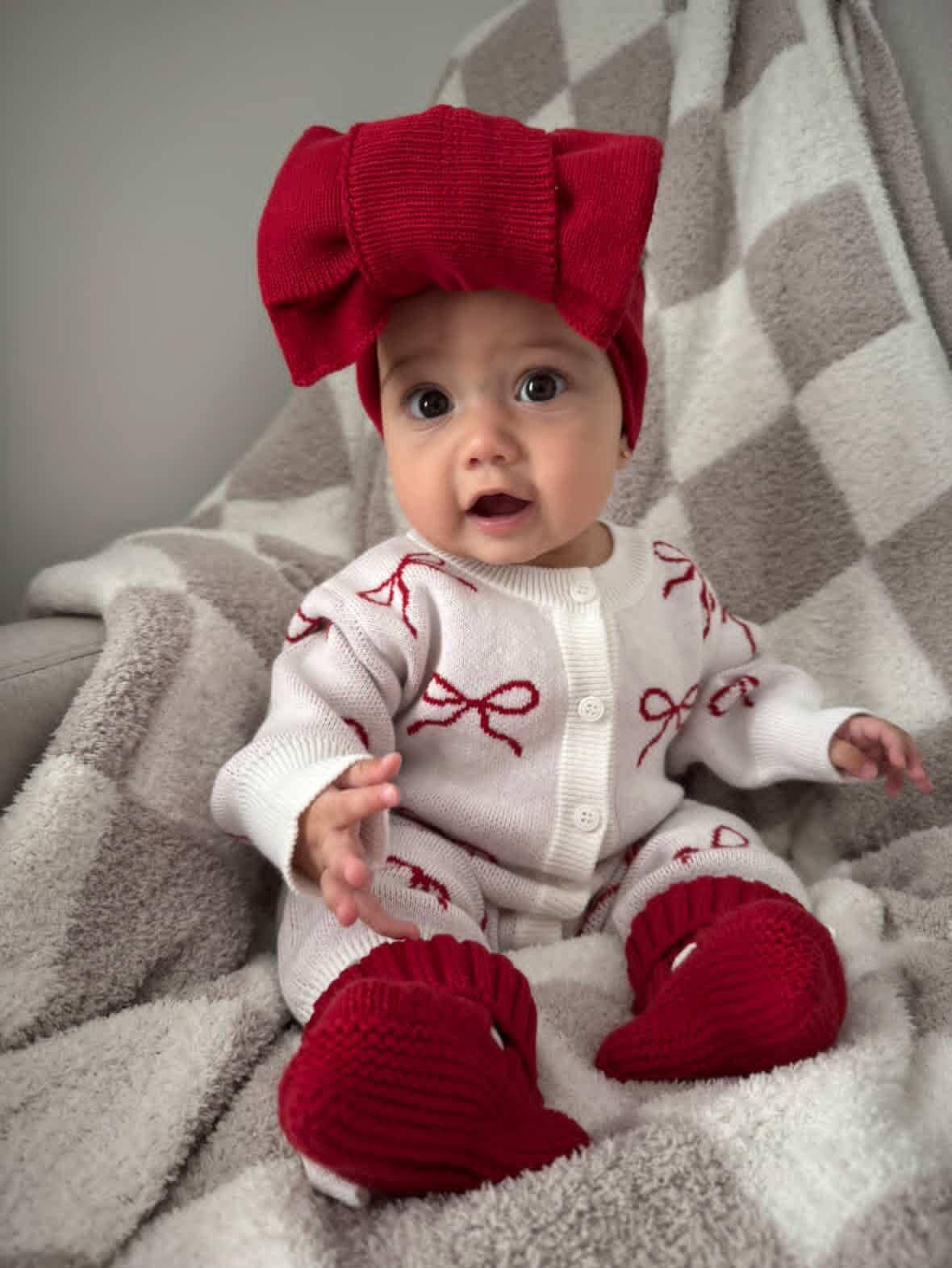 CG Lane Co - FULL LENGTH ROMPER - RED BOWS