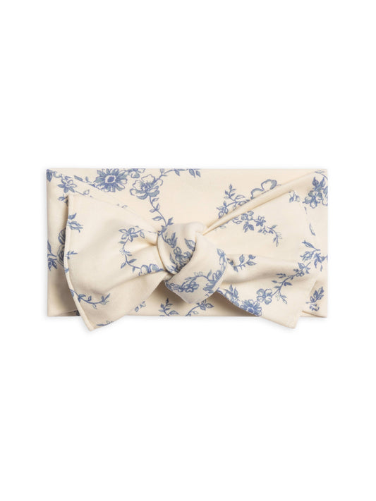 Colored Organics - Organic Baby Hattie Knot Bow Wrap - Serena Floral / Rain