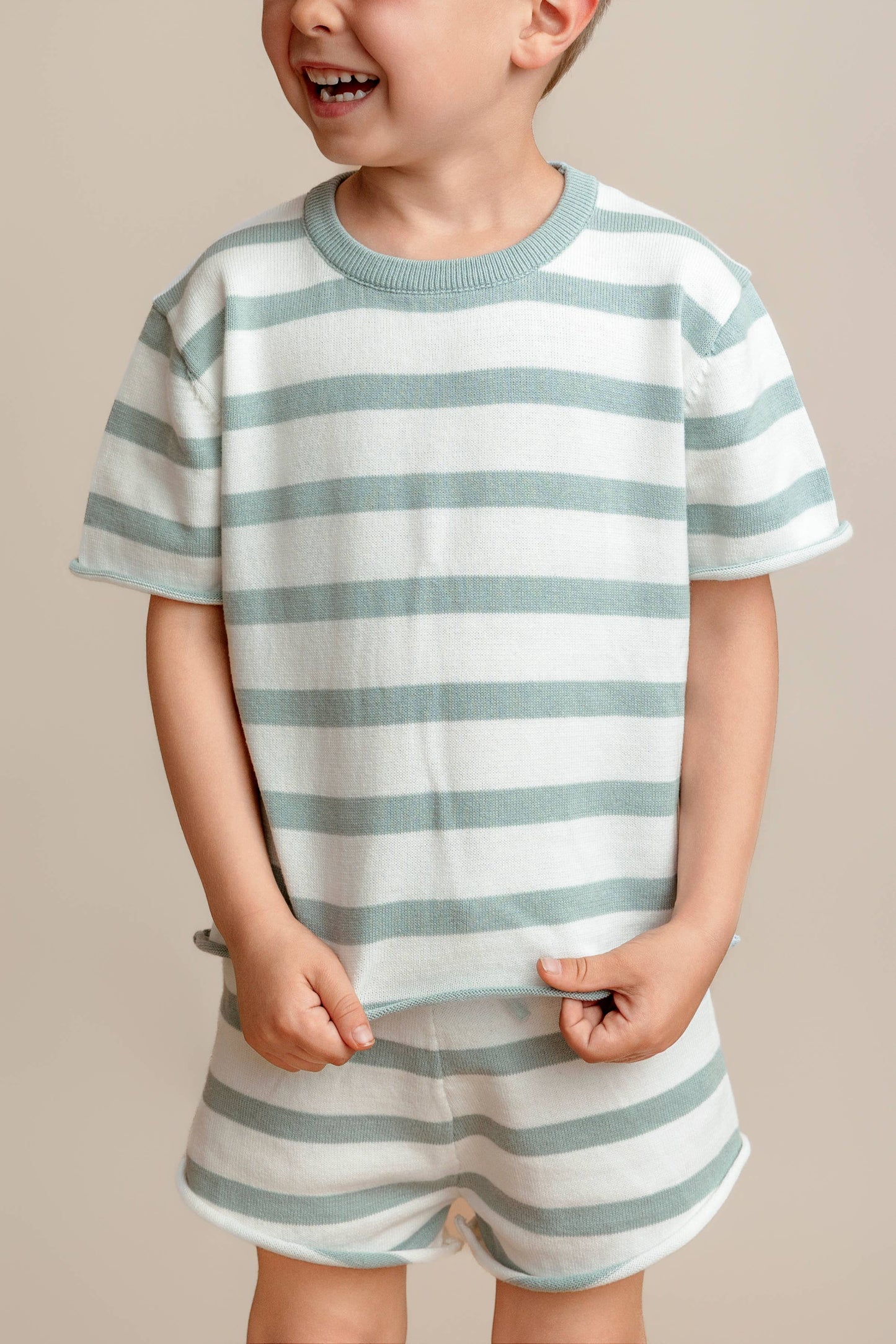Pine Kids - Summer Knit Top - Steel Stripe