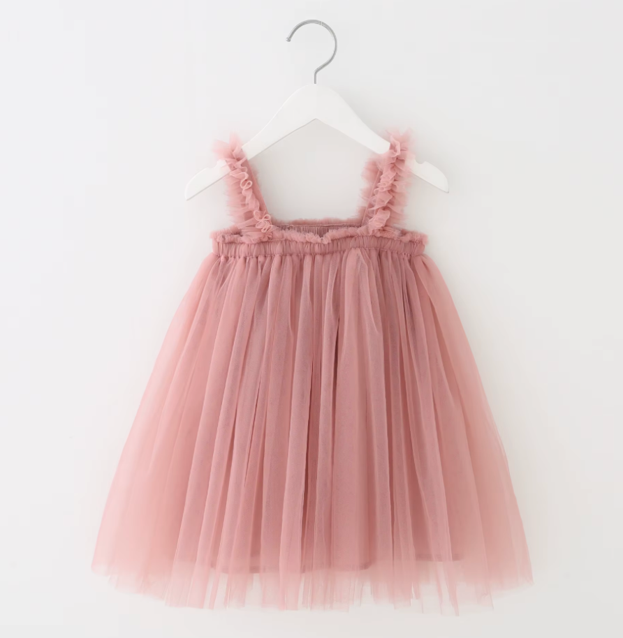 Morgan Mae Kids - Dress || Blush Tulle Ruffle Dress