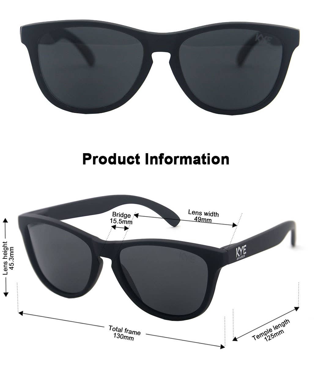 Kye Shades - Kids Polarized Sunglasses | Black Bear - Fits Ages 3-7