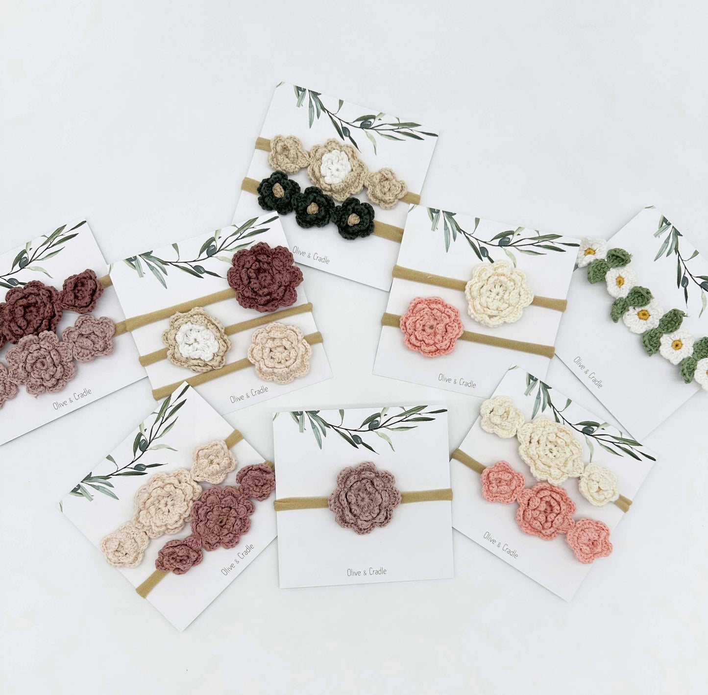 OLIVE & CRADLE - Crochet Flower Headband