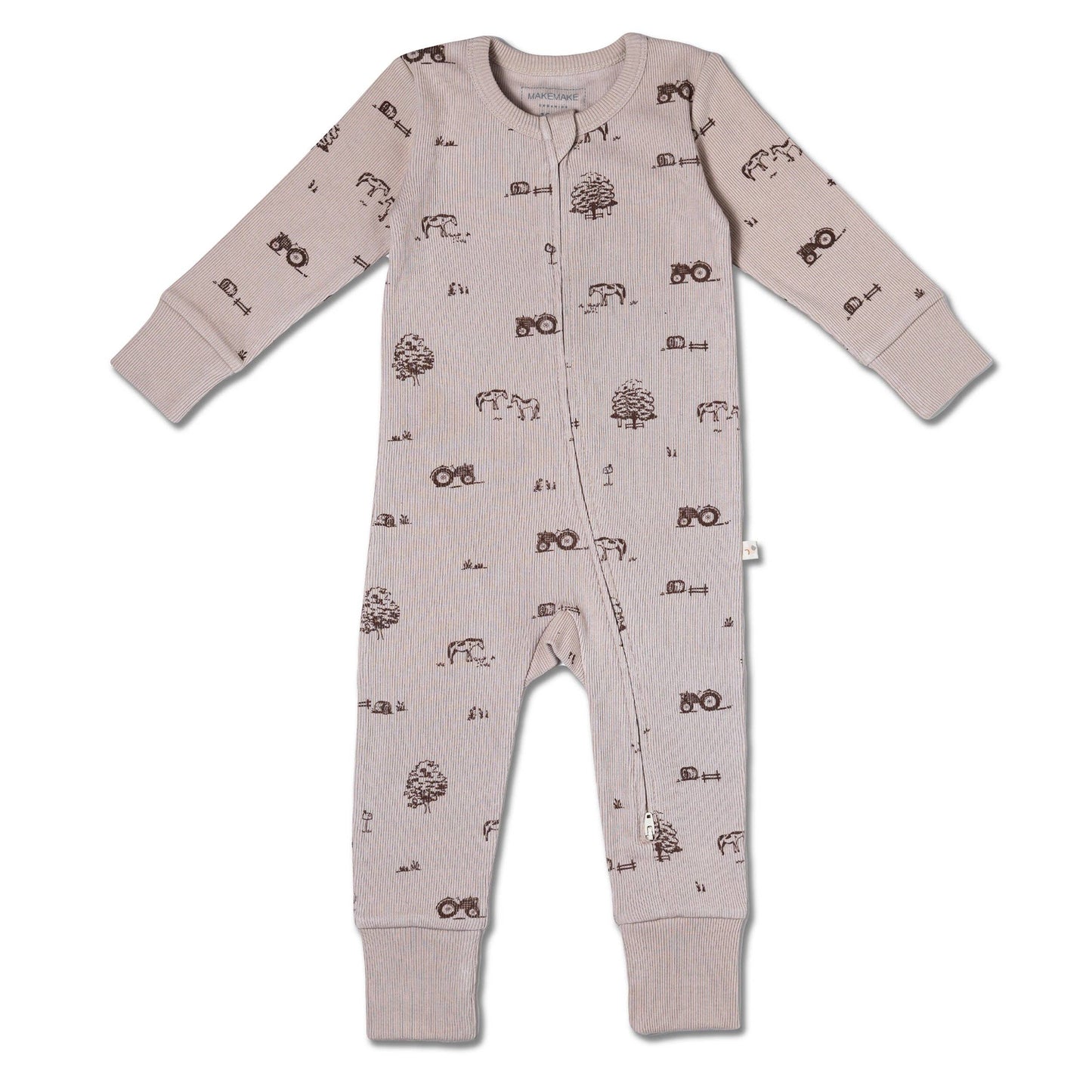 Makemake Organics - Organic 2-Way Zip Romper - Farm