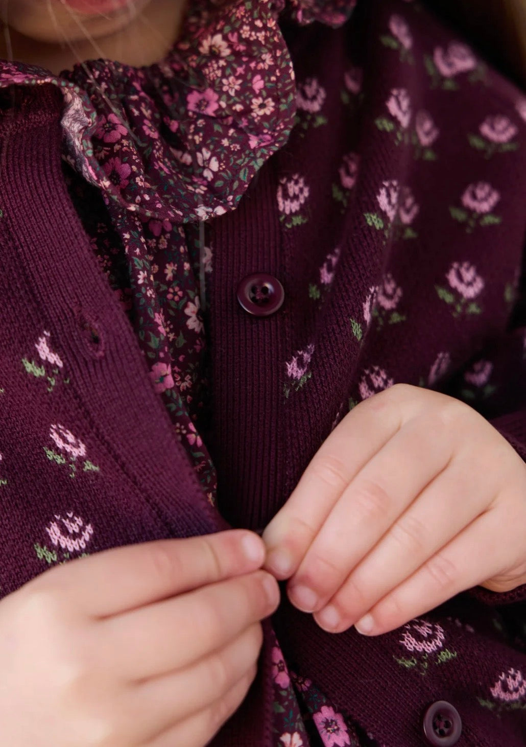 Jamie Kay - Evie Cardigan - Evie Jacquard Fig