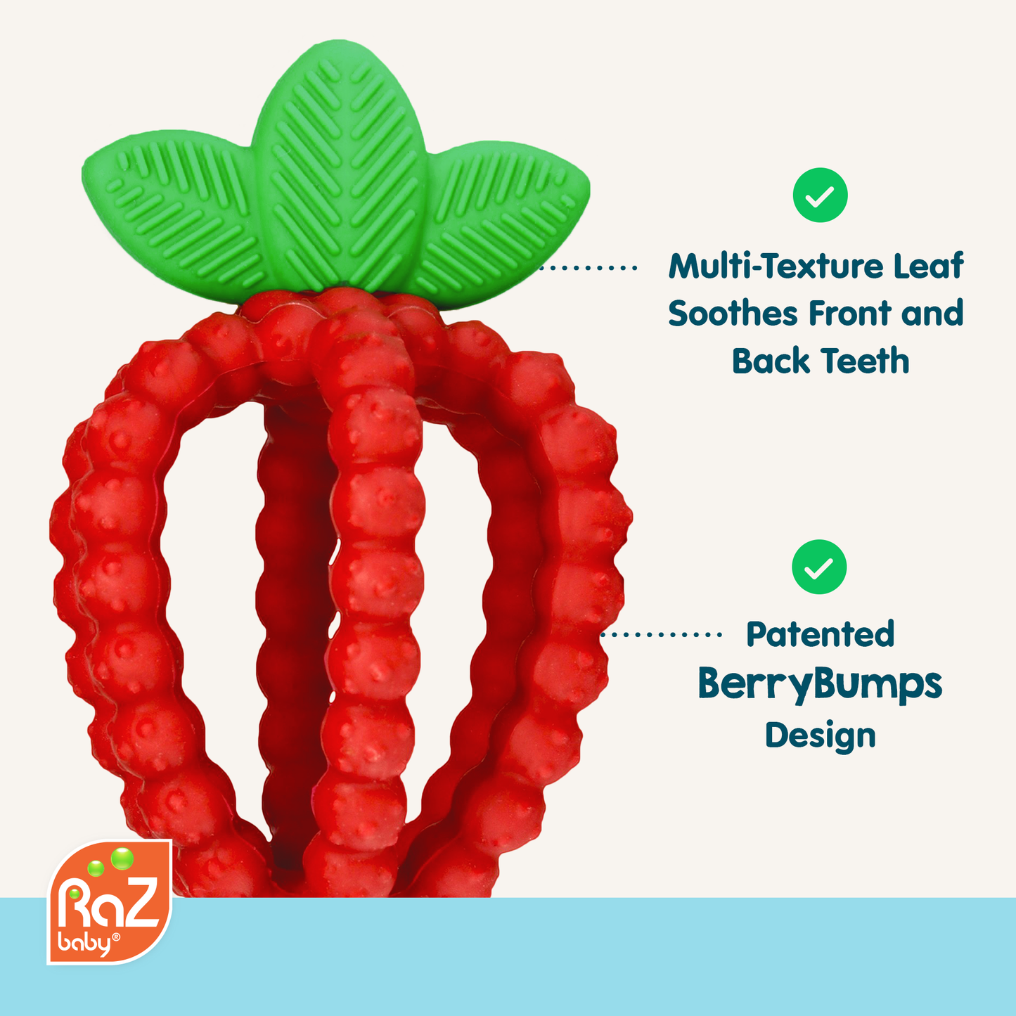 RaZbaby - RaZberry Bites Teething Toy - Blue