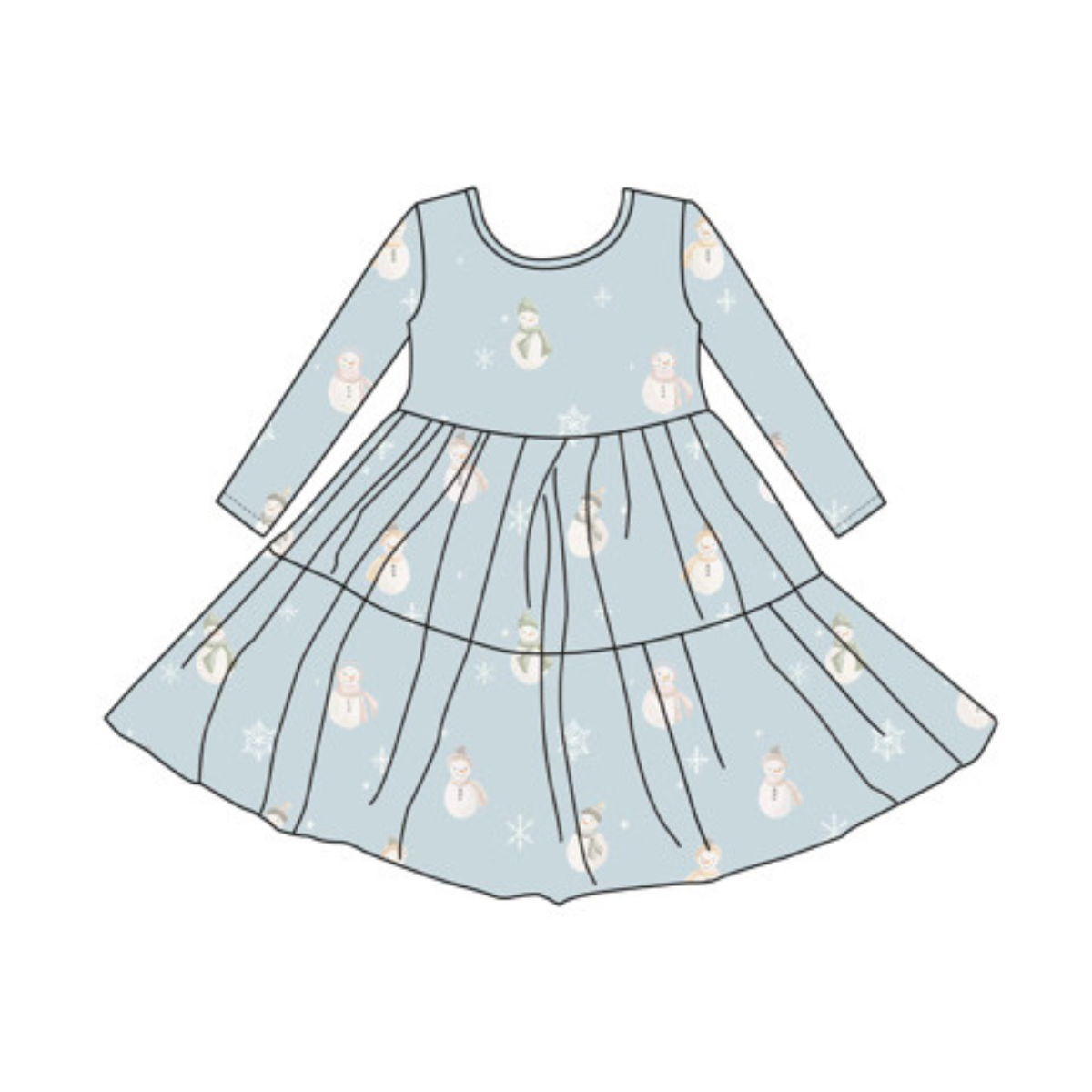 Emi Lei - Bamboo Long Sleeve Twirl Dress | Snowman