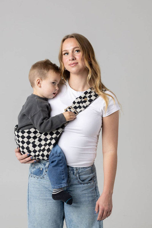 Mabē Baby Carriers - The Monarch Toddler Sling - Ebony Check