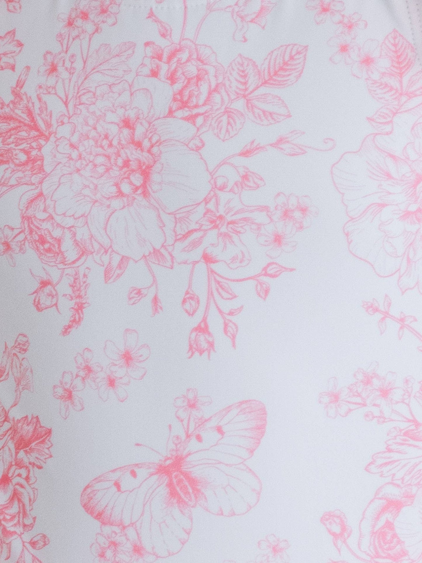 RuffleButts + RuggedButts - Girls Bubblegum Pink Butterfly Garden Toile Flutter Sleeve Dance & Gymnastics Leotard