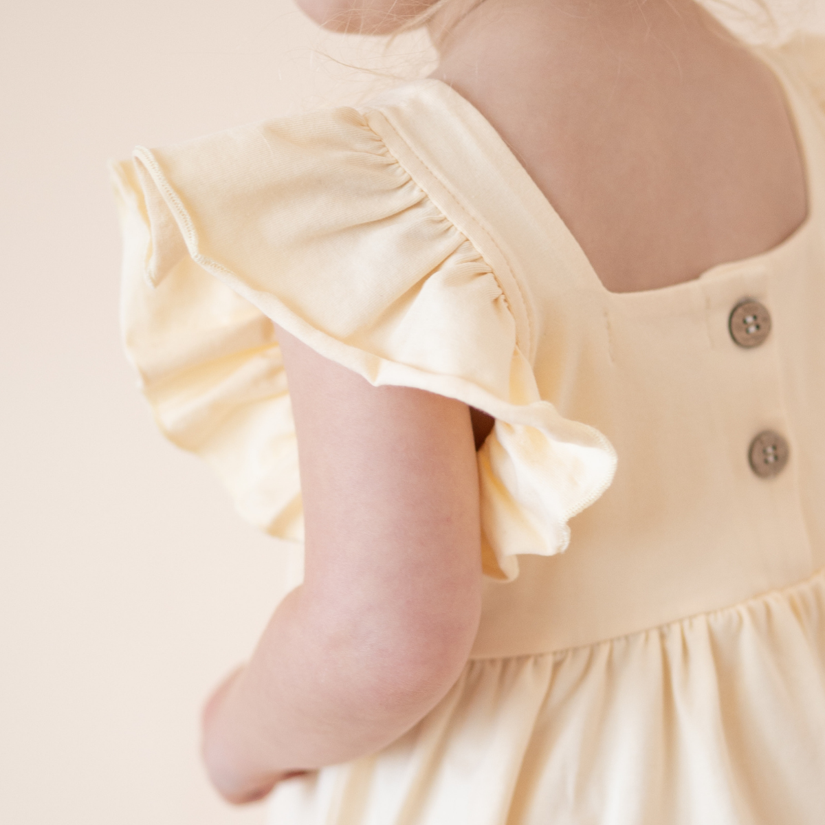 bug + bean kids - Organic Cotton Flutter Dress | Lemonade Yellow