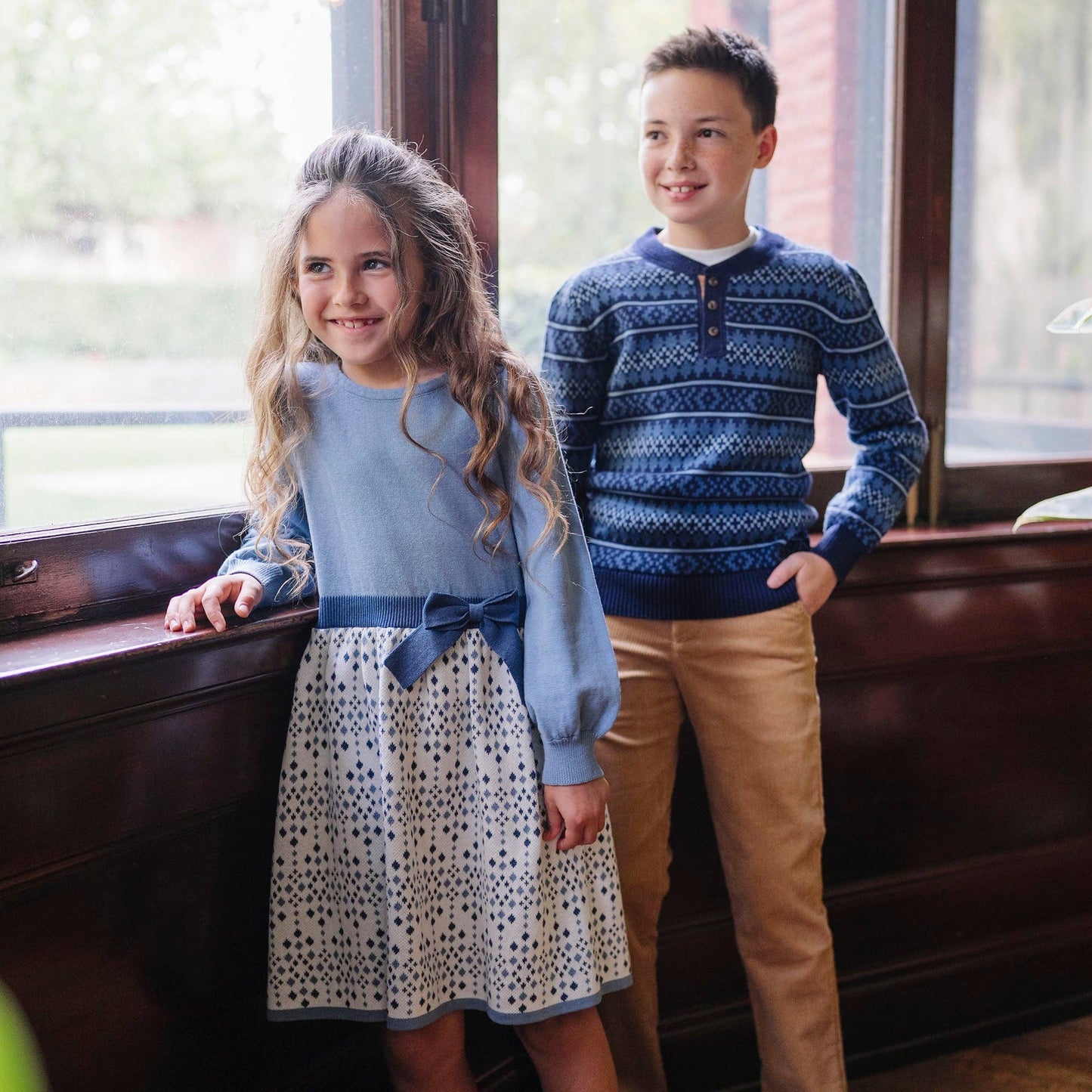 Hope and Henry - Organic Skater Sweater Dress with Bow