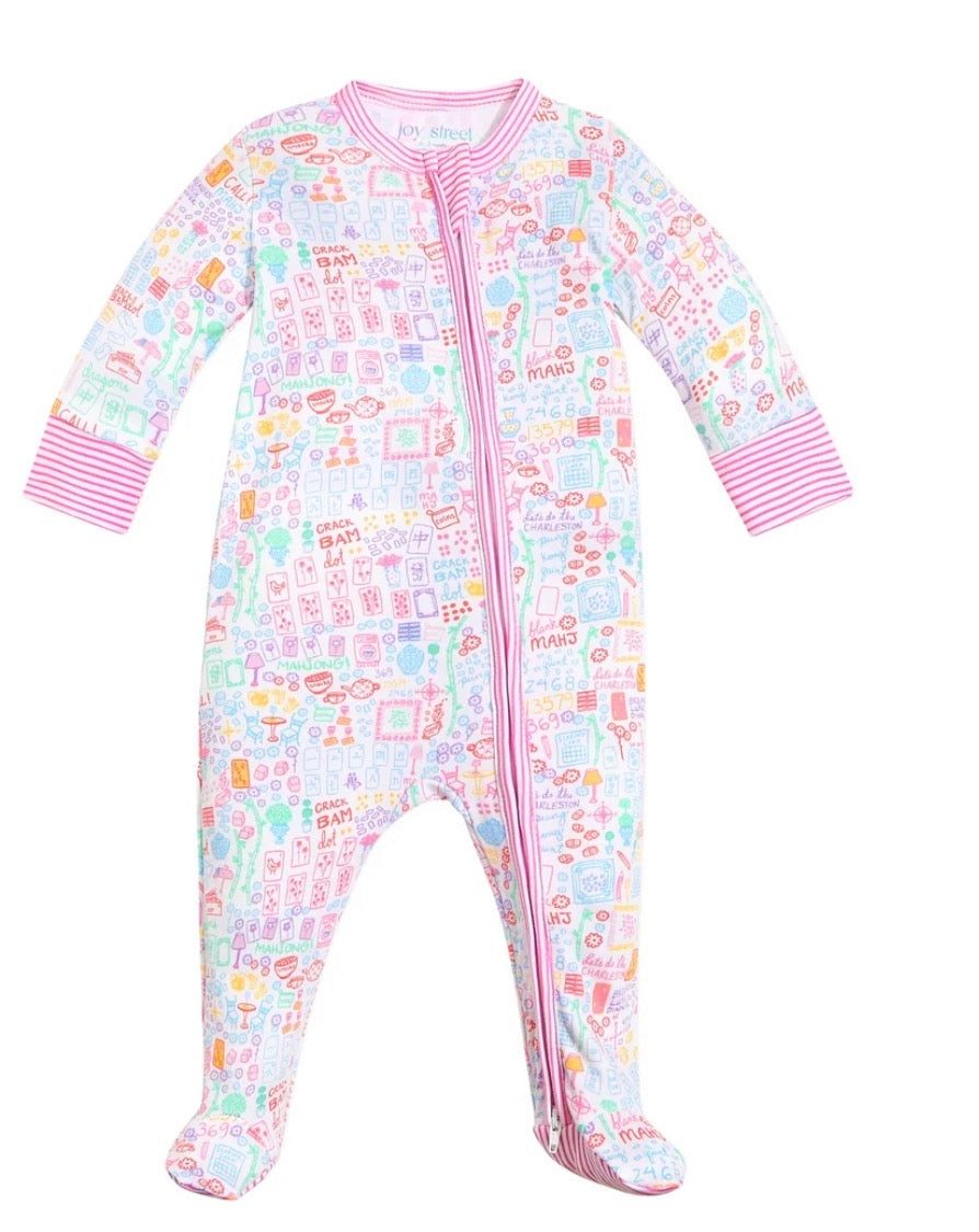 Joy Street - Mahjong Zip Baby Onesies