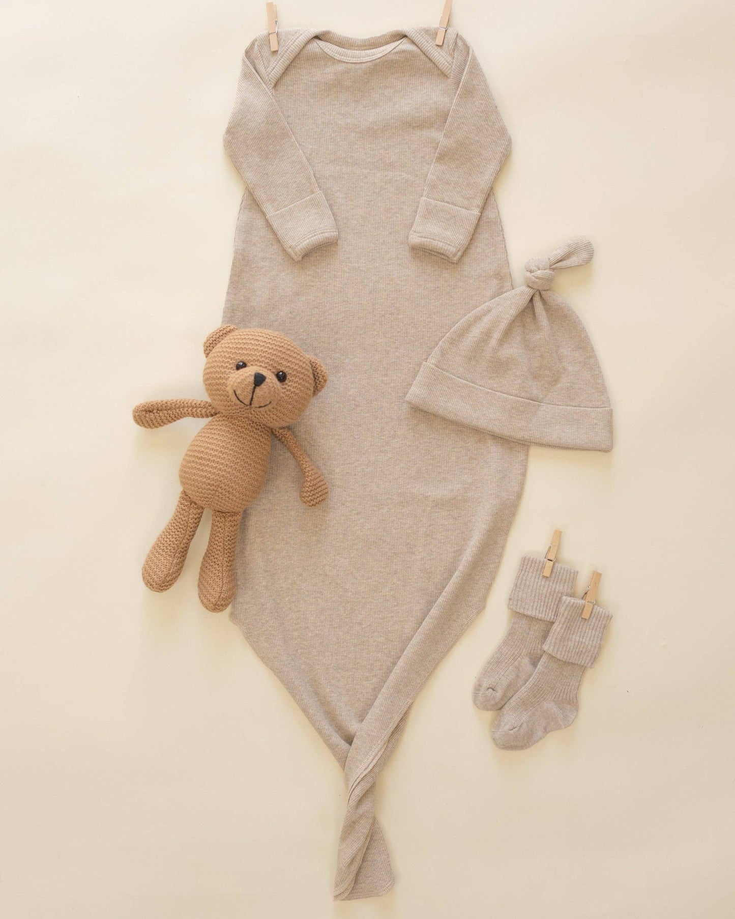 Quincy Mae - Melange Socks || Oatmeal, Rose