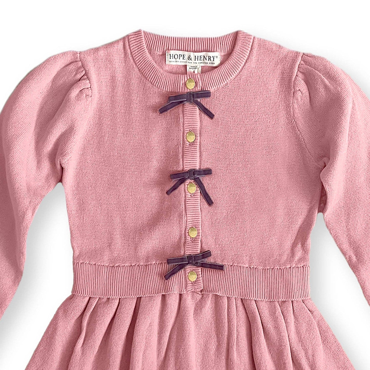 Hope and Henry - Organic Button Front Sweater Dress - Baby