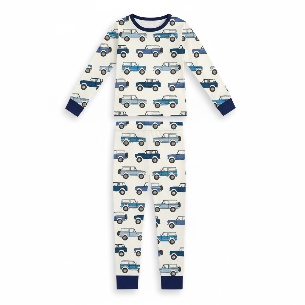 Tiny toes Baby Co - Vintage Cars Bamboo Toddler 2 Piece Set