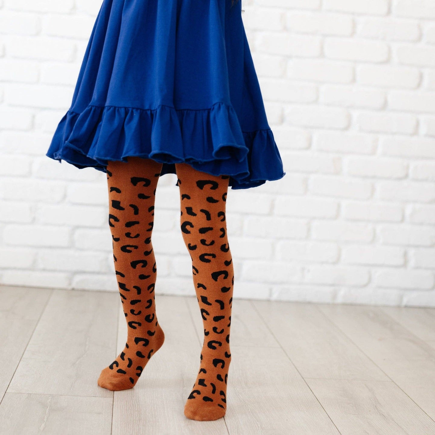 Little Stocking Co. - Leopard Knit Tights: 3-4 YEARS