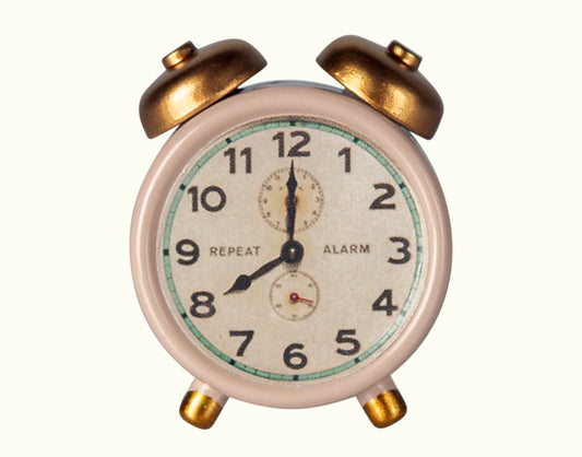 Maileg - Alarm Clock, Mouse - Powder