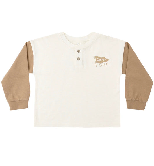Rylee + Cru - Relaxed Long Sleeve Henley - Camp Wild
